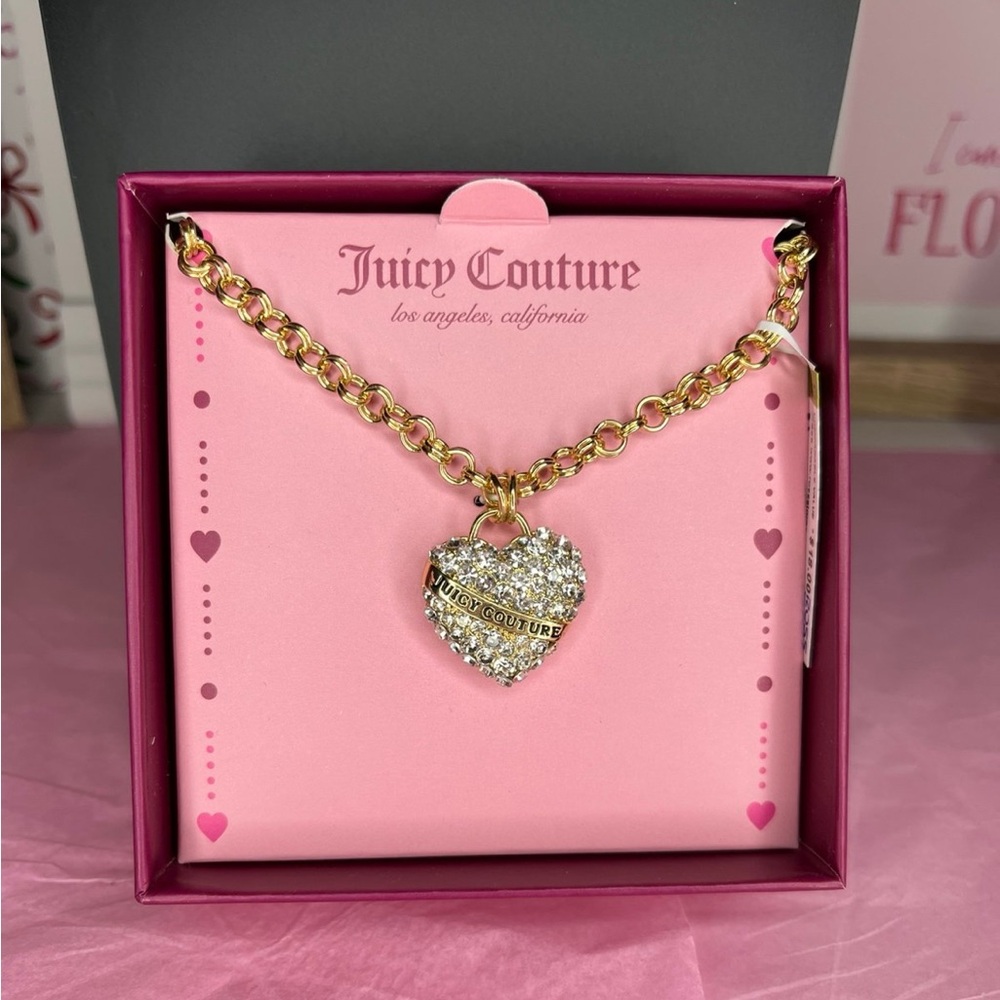 Juicy Couture Necklace with Pave Heart